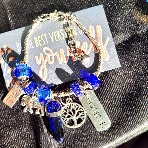 2 for 40Blue Bullet Pendant Charm bracelets - Picture 3 of 5